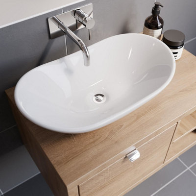 Aurora Countertop Basin Gloss White - 620 x 360mm