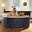 Aurora Delight 6 Bathers Bubble Spa Portable Inflatable Quick Heating Round Hot Tub, Smoky Grey