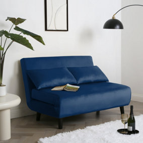 Aurora Double Sofa Bed Blue Velvet