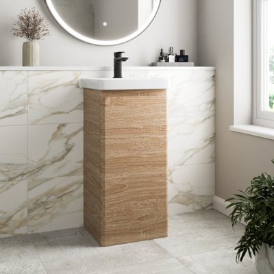 Aurora Floor Standing Bathroom Vanity Unit & Basin Sink Storage Furniture Cabinet 400mm