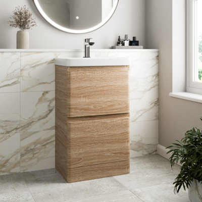 Aurora Floor Standing Bathroom Vanity Unit & Basin Sink Storage Furniture Cabinet 500mm