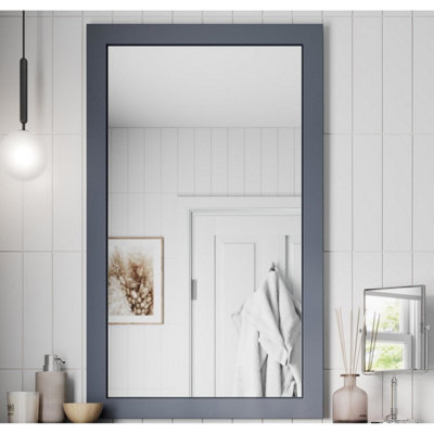 Aurora Framed Wooden Bathroom Mirror Wood Frame Wall Mounted Mirrors White 1000 x 600mm