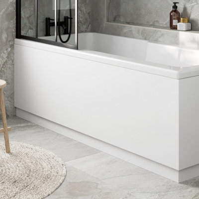 Aurora Front Side Bath Panel Bathroom Modern Easy Cut 1700mm MDF White Gloss Plinth