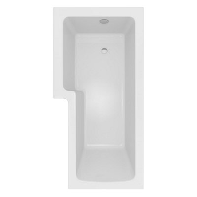 Aurora L Shaped Shower Bath Left Hand Glass Shower Screen Panel Acrylic Bathtub 1700mm