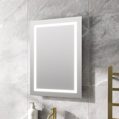 Aurora LED Bathroom Mirror 700x500mm Wall Mounted Battery Operated Illuminated Modern