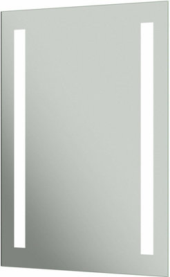 Aurora LED Bathroom Mirror Illuminated Vertical Horizontal Battery Powered 500x700mm