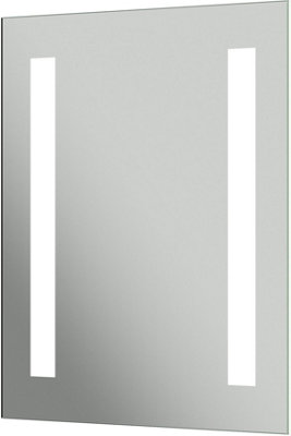 Aurora LED Bathroom Mirror Vertical Horizontal Illuminated Rectangular Battery 390x500
