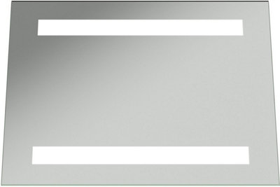 Aurora LED Bathroom Mirror Vertical Horizontal Illuminated Rectangular Battery 390x500