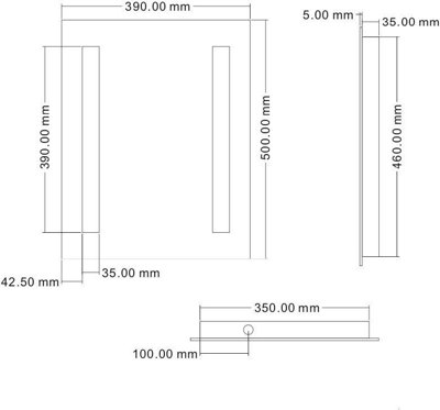 Aurora LED Bathroom Mirror Vertical Horizontal Illuminated Rectangular Battery 390x500