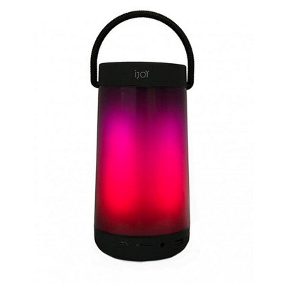 Aurora Light Up Lantern Bluetooth Speaker - USB Rechargeable Portable Outdoor Wireless Speaker with Multicolour LEDs & FM Radio
