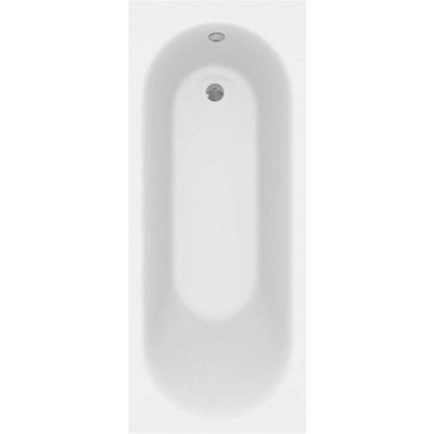 Aurora Modern Bathroom 1500mm Single Ended Straight Bath Round Acrylic White Bathtub
