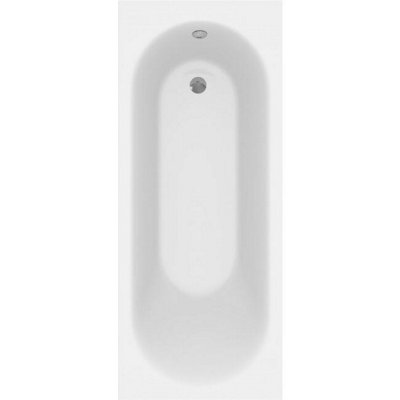 Aurora Modern Bathroom 1600mm Single Ended Straight Round Bath Acrylic White Bathtub