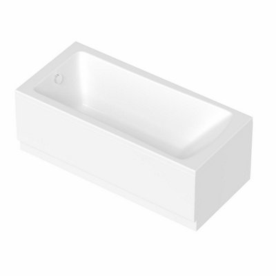 Aurora Modern Bathroom 1600mm Single Ended Wide Square Bath Acrylic White Bathtub