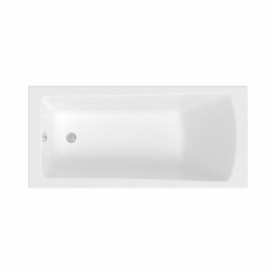 Aurora Modern Bathroom 1600mm Single Ended Wide Square Bath Acrylic White Bathtub