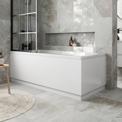 Aurora Modern Bathroom 1700 Front & 700 End Bath Panel Pack 18mm MDF White Gloss Plinth