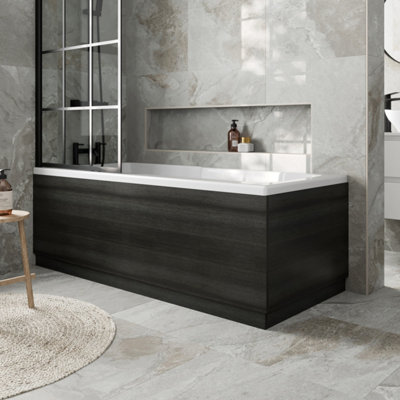 Aurora Modern Bathroom 1700 Front & 700 End Bath Panel Pack MDF Charcoal Grey Plinth