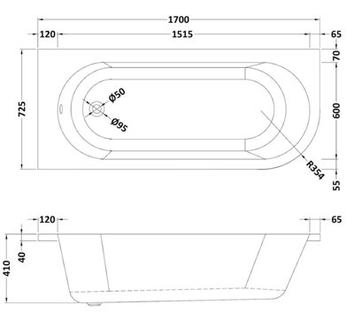 Aurora Modern Bathroom 1700 J Shape Right Hand Bath Front Panel Corner Bathtub Acrylic