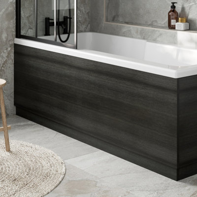 Aurora Modern Bathroom 1700mm Front Side Bath Panel 16mm MFC Charcoal Grey Easy Cut