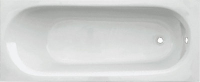 Aurora Modern Bathroom 1800mm Single Ended Straight Round Bath Acrylic White Bathtub