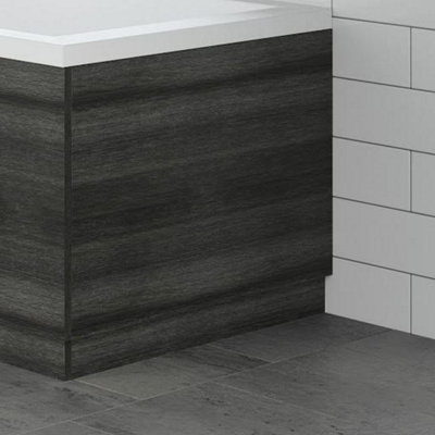 Aurora Modern Bathroom 700mm End Bath Panel 16mm MFC Charcoal Grey Wood Plinth Easy Cut