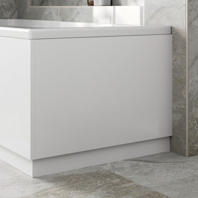 Aurora Modern Bathroom 700mm End Bath Panel 18mm MDF White Gloss Wooden Plinth Easy Cut