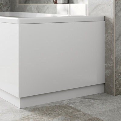 Aurora Modern Bathroom 750mm End Bath Panel 18mm MDF White Gloss Wooden Plinth Easy Cut