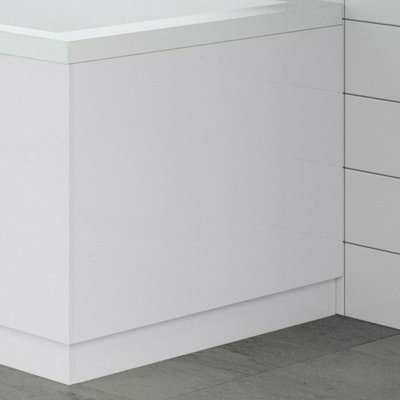 Aurora Modern Bathroom 800mm End Bath Panel 18mm MDF White Gloss Wooden Plinth Easy Cut