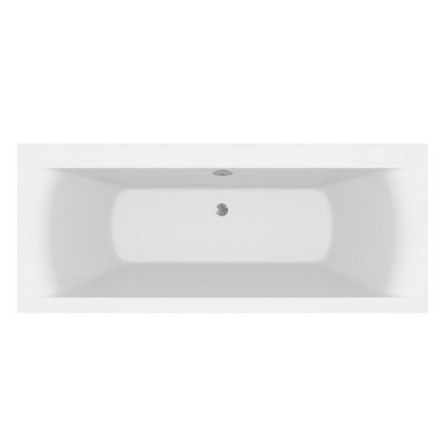 Aurora Modern Bathroom Double Ended 1700 x 700mm Square Bath Side Panel Acrylic White