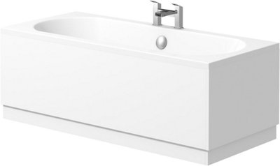Aurora Modern Bathroom Double Ended 1700 x 750mm Bath Curved Acrylic White