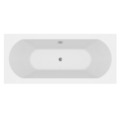 Aurora Modern Bathroom Double Ended 1800 x 800mm Curved Bath Side End Panel White