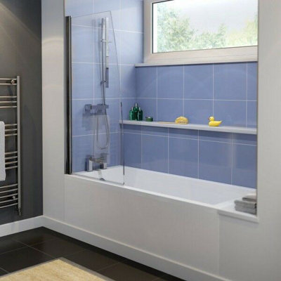 Aurora Modern Bathroom Single Ended 1700 x 750mm Straight Bath Square Acrylic White