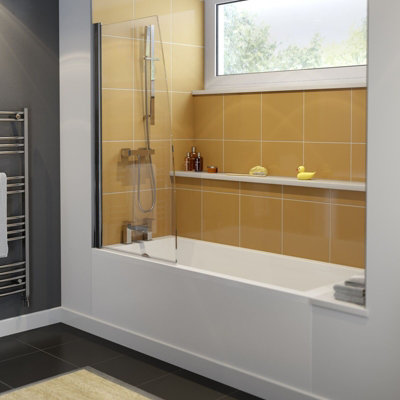 Aurora Modern Bathroom Single Ended 1700 x 750mm Straight Bath Square Acrylic White