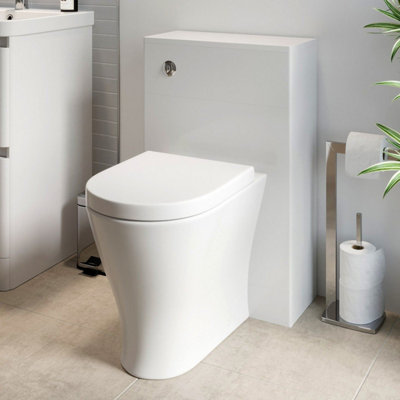Aurora Modern Bathroom Toilet WC Concealed Cistern Unit ONLY White 500mm