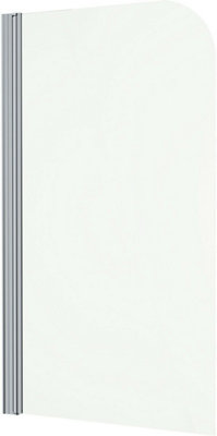 Aurora Modern Curved Single Ended 1700 Straight Bath Acrylic 4mm Toughened Glass Screen