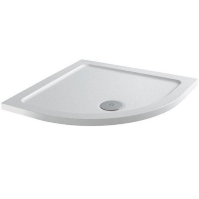 Aurora Modern Quadrant Shower Tray 800 x 800mm Low Profile Slimline Lightweight White