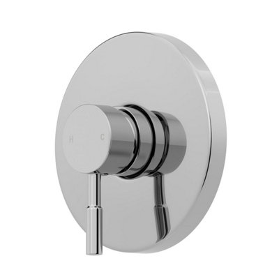 Aurora Modern Shower Mixer Valve Only Brass Round Concealed Chrome Single Stick Lever