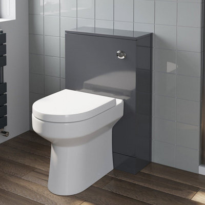 Aurora Modern Tivoli Toilet Soft Close Seat Back To Wall Cistern Furniture Unit Grey