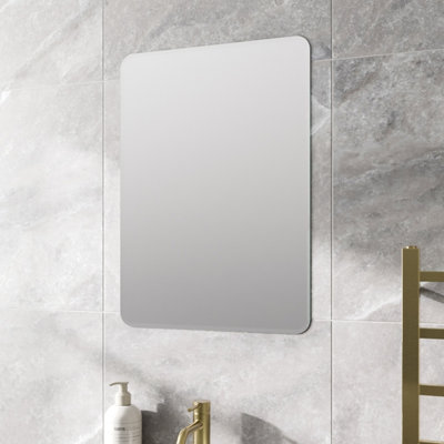 Aurora Plain Bathroom Mirror Modern Rectangular Frameless Wall Mounted Bevel 500x700mm