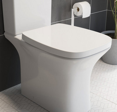 Aurora Premium Bathroom Soft Close White Toilet Seat Top Fix Quick Release Hinge Chrome
