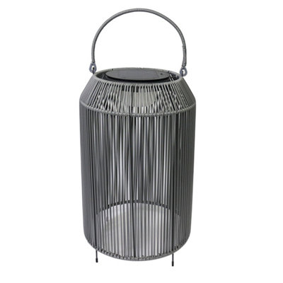 Aurora Rattan Solar Rechargeable Lamp