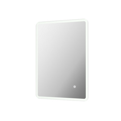 Aurora Rectangle LED Bathroom Mirror Backlit Touch Demister Pad Mains Powered 500x700mm