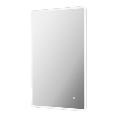 Aurora Rectangle LED Bathroom Mirror Large Backlit Touch Demister Pad Mains 600x1000mm