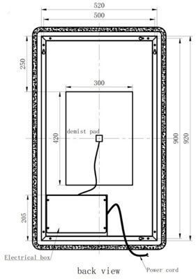 Aurora Rectangle LED Bathroom Mirror Large Backlit Touch Demister Pad Mains 600x1000mm