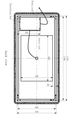 Aurora Rectangle LED Bathroom Mirror Large Backlit Touch Demister Pad Mains 600x1200mm