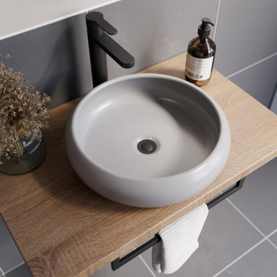 Aurora Round Countertop Basin Matt Grey - 420 x 420mm