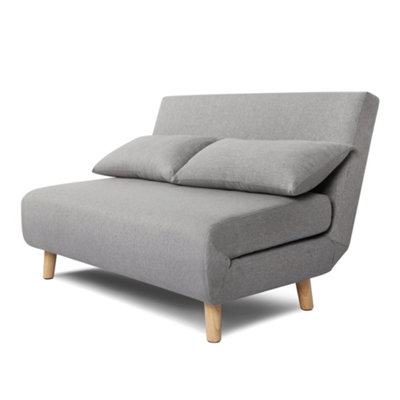 Aurora - Small Double Sofa Bed in Grey Velvet - 2 Seater