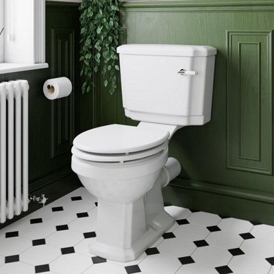 Aurora Traditional Close Coupled Toilet WC Soft Close Seat White Ceramic Bathroom