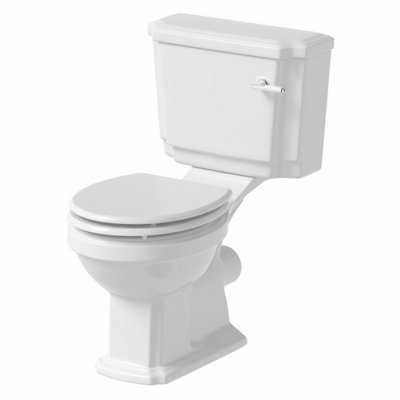 Aurora Traditional Close Coupled Toilet WC Soft Close Seat White Ceramic Bathroom