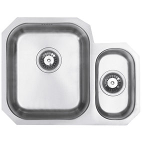 Austen & Co. Capri Stainless Steel Undermount 1.5 Bowl Kitchen Sink, Left Hand Main Bowl, Lifetime Guarantee & Fast Delivery