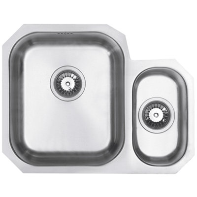Austen & Co. Capri Stainless Steel Undermount 1.5 Bowl Kitchen Sink, Left Hand Main Bowl